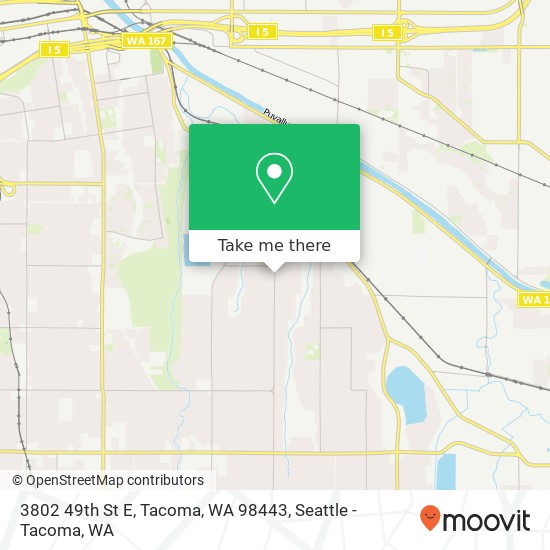 Mapa de 3802 49th St E, Tacoma, WA 98443