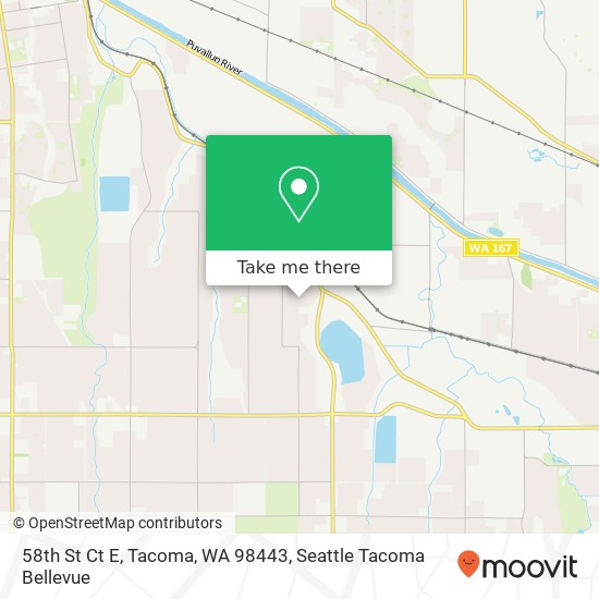 Mapa de 58th St Ct E, Tacoma, WA 98443