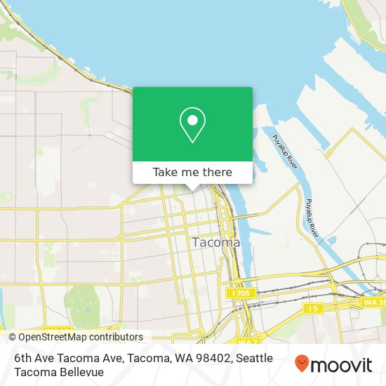 Mapa de 6th Ave Tacoma Ave, Tacoma, WA 98402