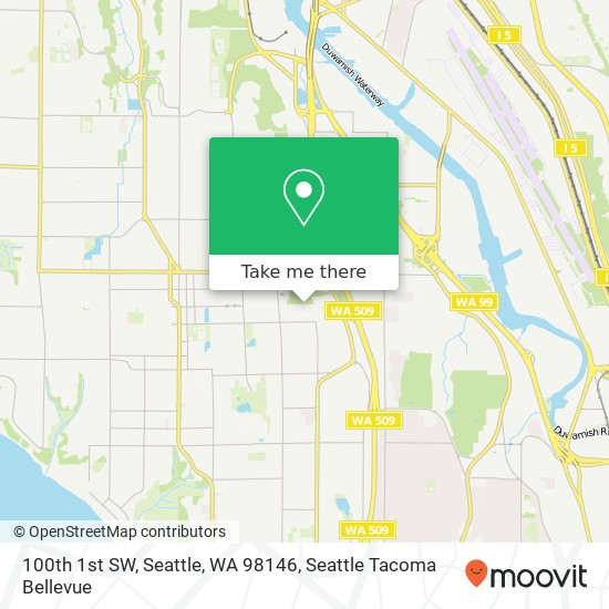 100th 1st SW, Seattle, WA 98146 map