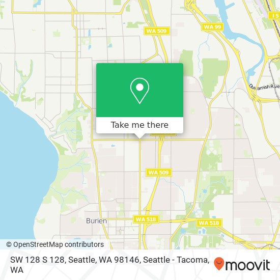 Mapa de SW 128 S 128, Seattle, WA 98146