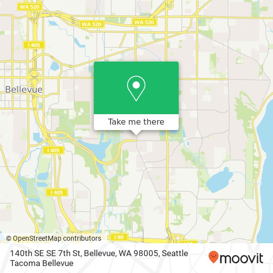 Mapa de 140th SE SE 7th St, Bellevue, WA 98005