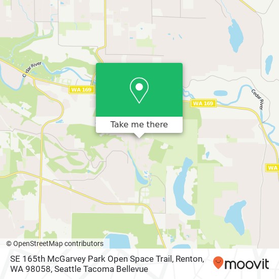 Mapa de SE 165th McGarvey Park Open Space Trail, Renton, WA 98058