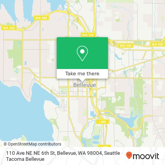 110 Ave NE NE 6th St, Bellevue, WA 98004 map