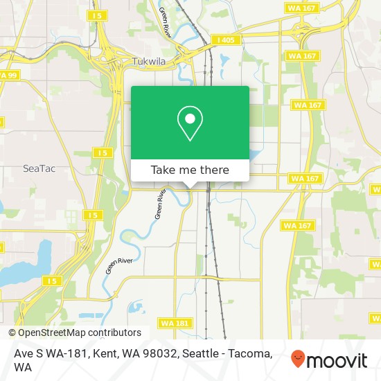 Mapa de Ave S WA-181, Kent, WA 98032