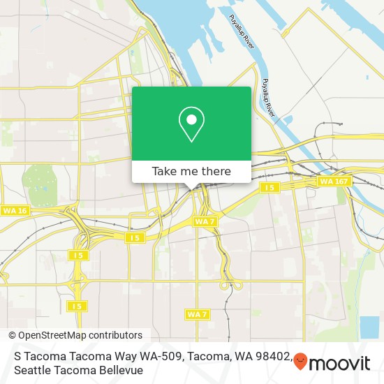 Mapa de S Tacoma Tacoma Way WA-509, Tacoma, WA 98402