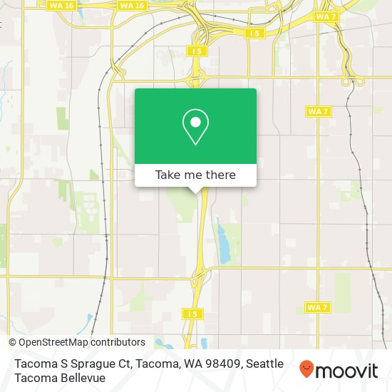 Mapa de Tacoma S Sprague Ct, Tacoma, WA 98409