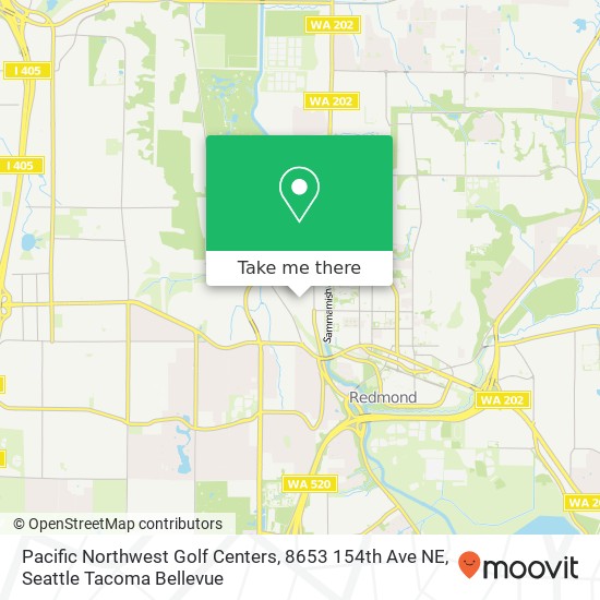 Mapa de Pacific Northwest Golf Centers, 8653 154th Ave NE