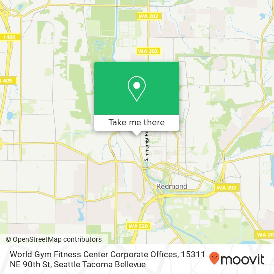 Mapa de World Gym Fitness Center Corporate Offices, 15311 NE 90th St