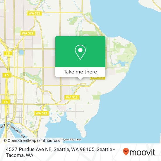 Mapa de 4527 Purdue Ave NE, Seattle, WA 98105