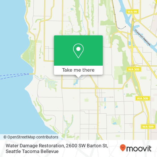 Mapa de Water Damage Restoration, 2600 SW Barton St
