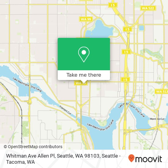 Whitman Ave Allen Pl, Seattle, WA 98103 map