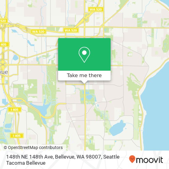Mapa de 148th NE 148th Ave, Bellevue, WA 98007