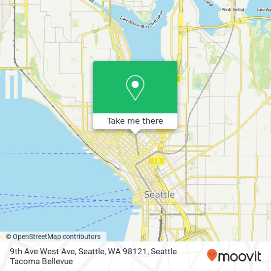 Mapa de 9th Ave West Ave, Seattle, WA 98121