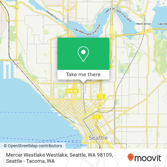 Mapa de Mercer Westlake Westlake, Seattle, WA 98109