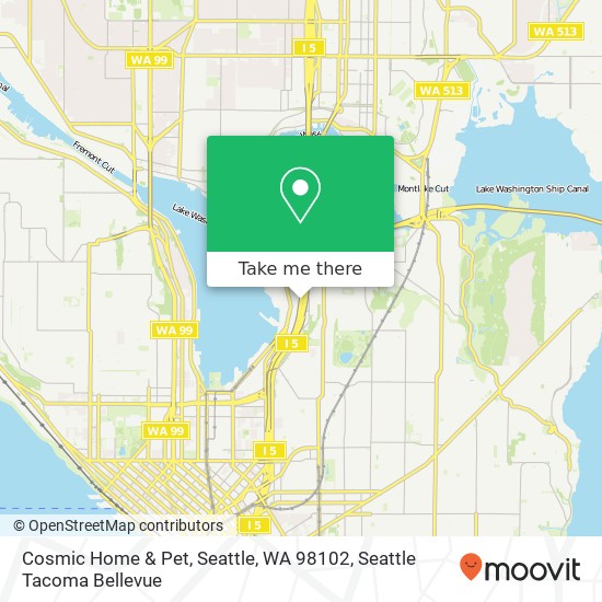 Mapa de Cosmic Home & Pet, Seattle, WA 98102