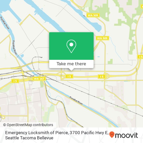 Mapa de Emergency Locksmith of Pierce, 3700 Pacific Hwy E