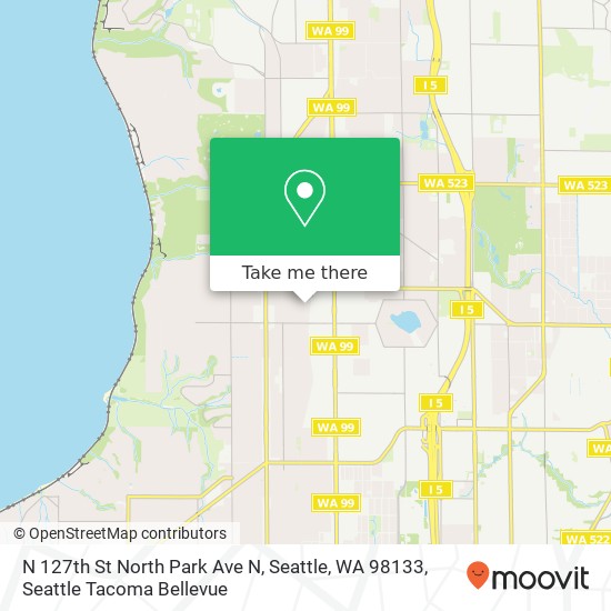Mapa de N 127th St North Park Ave N, Seattle, WA 98133