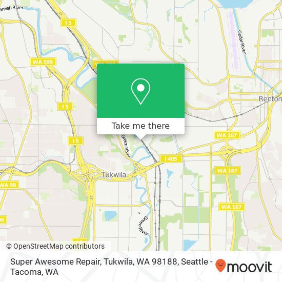 Mapa de Super Awesome Repair, Tukwila, WA 98188