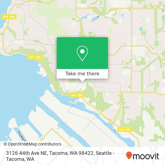 Mapa de 3126 44th Ave NE, Tacoma, WA 98422