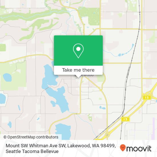 Mapa de Mount SW Whitman Ave SW, Lakewood, WA 98499