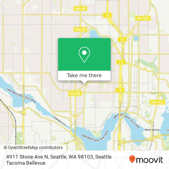 Mapa de 4911 Stone Ave N, Seattle, WA 98103
