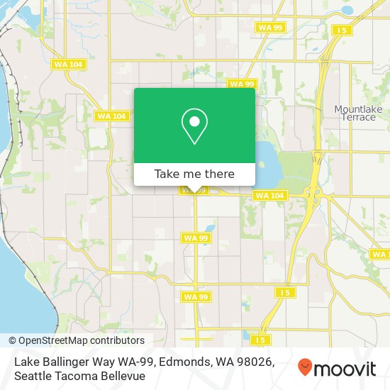 Lake Ballinger Way WA-99, Edmonds, WA 98026 map