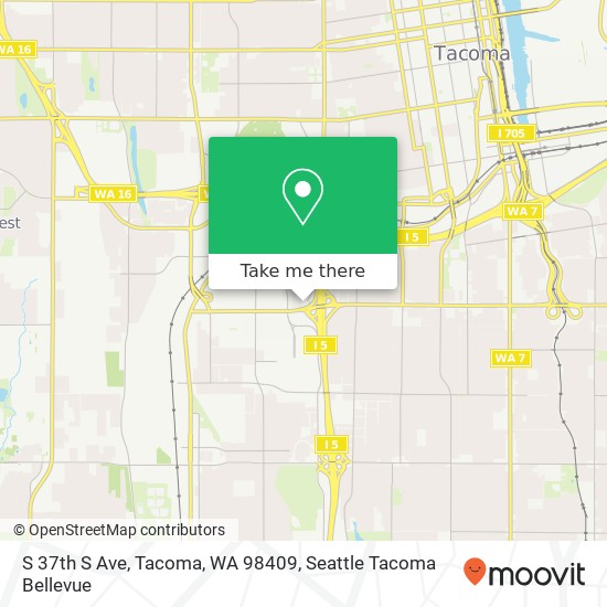 Mapa de S 37th S Ave, Tacoma, WA 98409