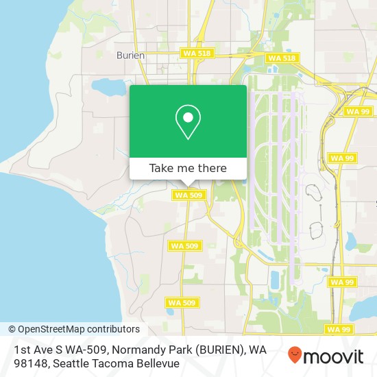 Mapa de 1st Ave S WA-509, Normandy Park (BURIEN), WA 98148
