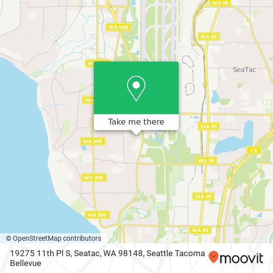 Mapa de 19275 11th Pl S, Seatac, WA 98148