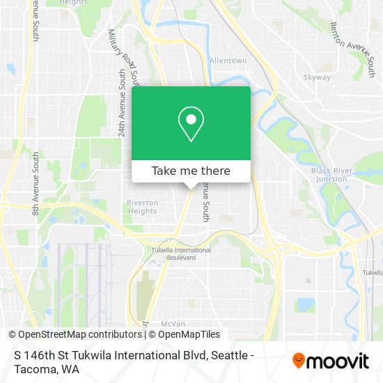 Mapa de S 146th St Tukwila International Blvd