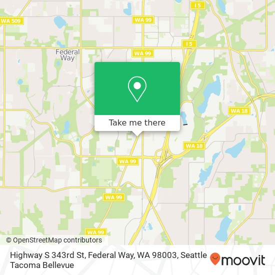 Highway  S 343rd St, Federal Way, WA 98003 map