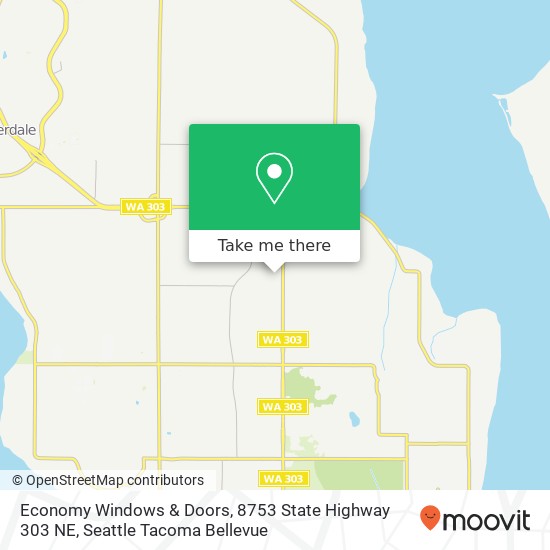 Mapa de Economy Windows & Doors, 8753 State Highway 303 NE