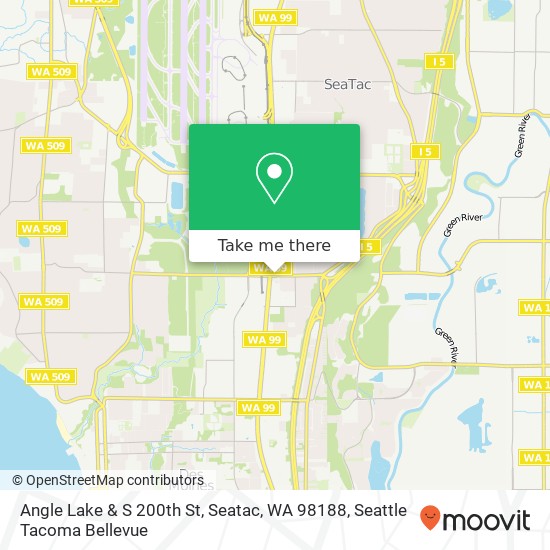 Mapa de Angle Lake & S 200th St, Seatac, WA 98188