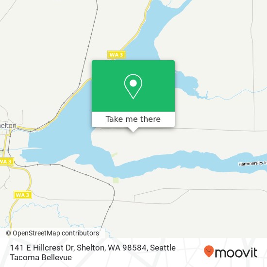 Mapa de 141 E Hillcrest Dr, Shelton, WA 98584