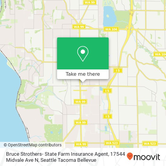 Mapa de Bruce Strothers- State Farm Insurance Agent, 17544 Midvale Ave N