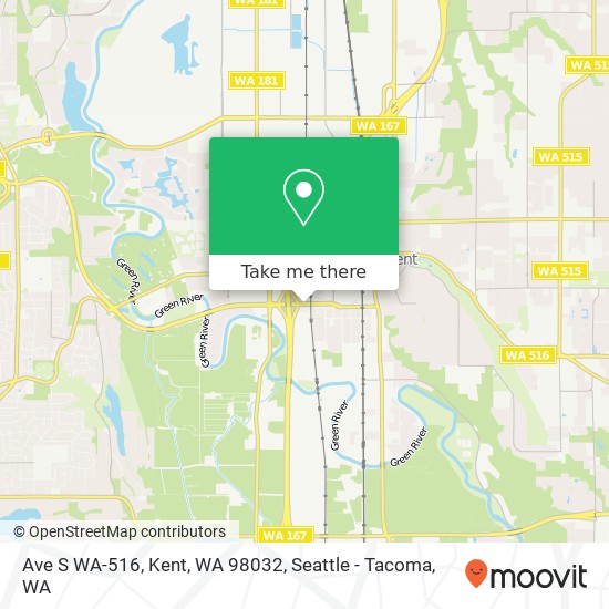 Ave S WA-516, Kent, WA 98032 map