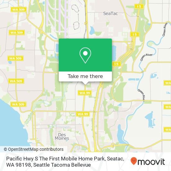 Mapa de Pacific Hwy S The First Mobile Home Park, Seatac, WA 98198