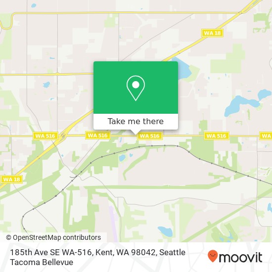 185th Ave SE WA-516, Kent, WA 98042 map