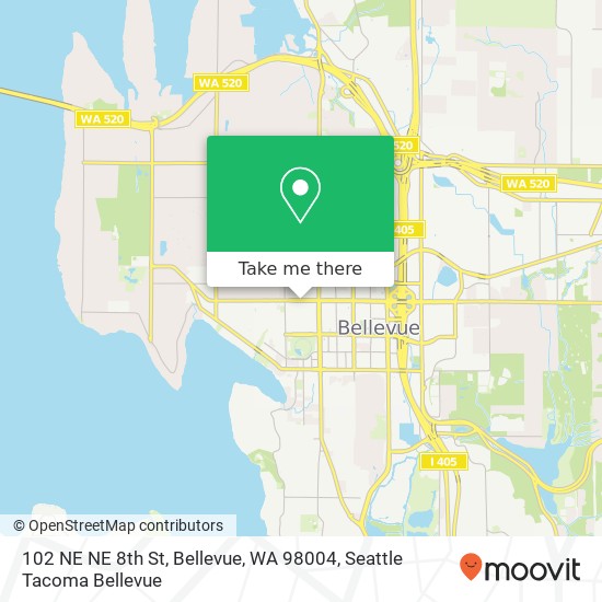 Mapa de 102 NE NE 8th St, Bellevue, WA 98004