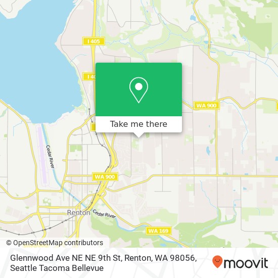 Mapa de Glennwood Ave NE NE 9th St, Renton, WA 98056