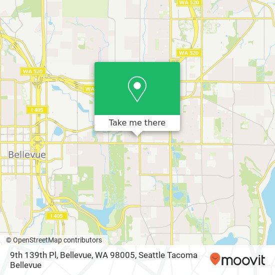 Mapa de 9th 139th Pl, Bellevue, WA 98005