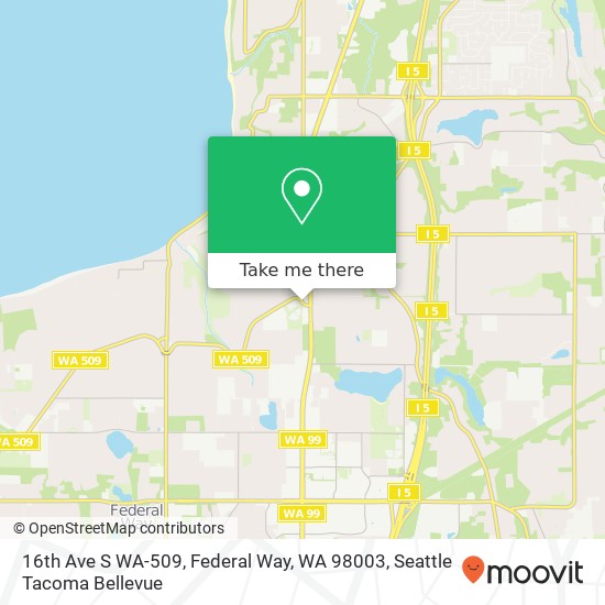 16th Ave S WA-509, Federal Way, WA 98003 map