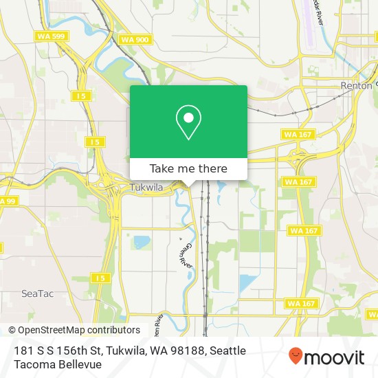 Mapa de 181 S S 156th St, Tukwila, WA 98188