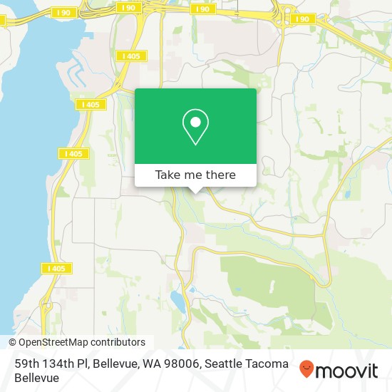 Mapa de 59th 134th Pl, Bellevue, WA 98006
