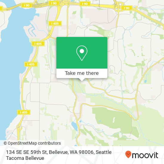Mapa de 134 SE SE 59th St, Bellevue, WA 98006
