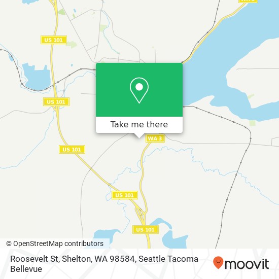 Mapa de Roosevelt St, Shelton, WA 98584