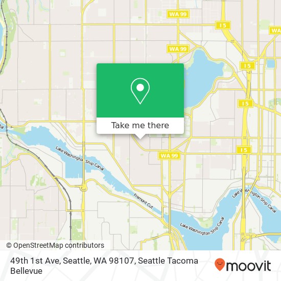 Mapa de 49th 1st Ave, Seattle, WA 98107