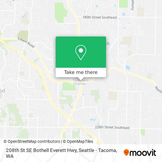 Mapa de 208th St SE Bothell Everett Hwy