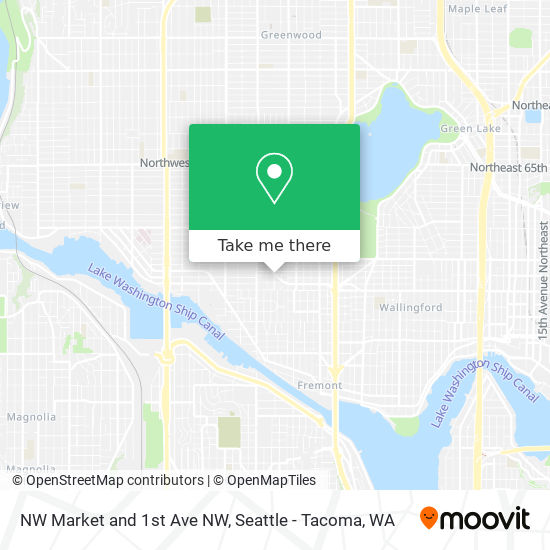 NW Market and 1st Ave NW map